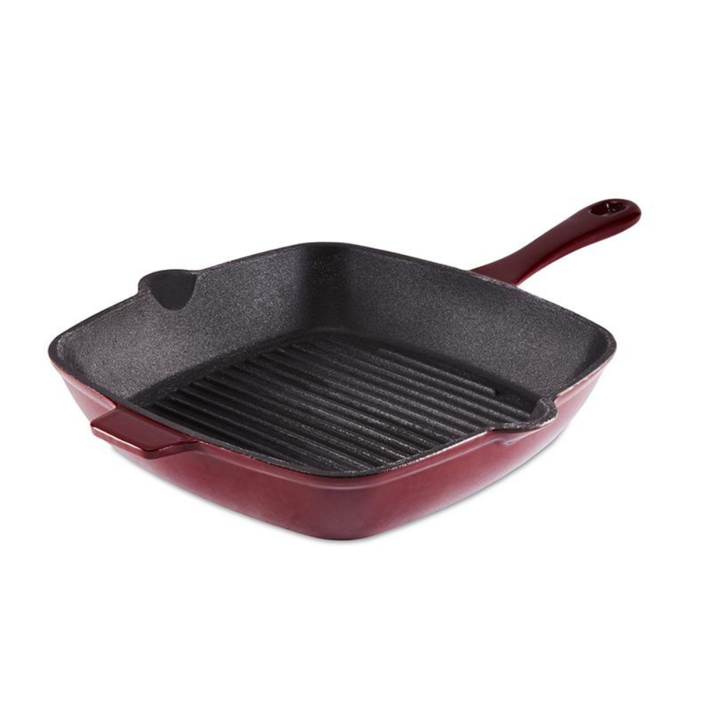Tower Cast Iron Grill Pan Non-Stick Red - 26cm