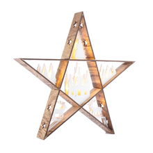Load image into Gallery viewer, Christmas Wooden Star with LED Lights 50cm Code 901
