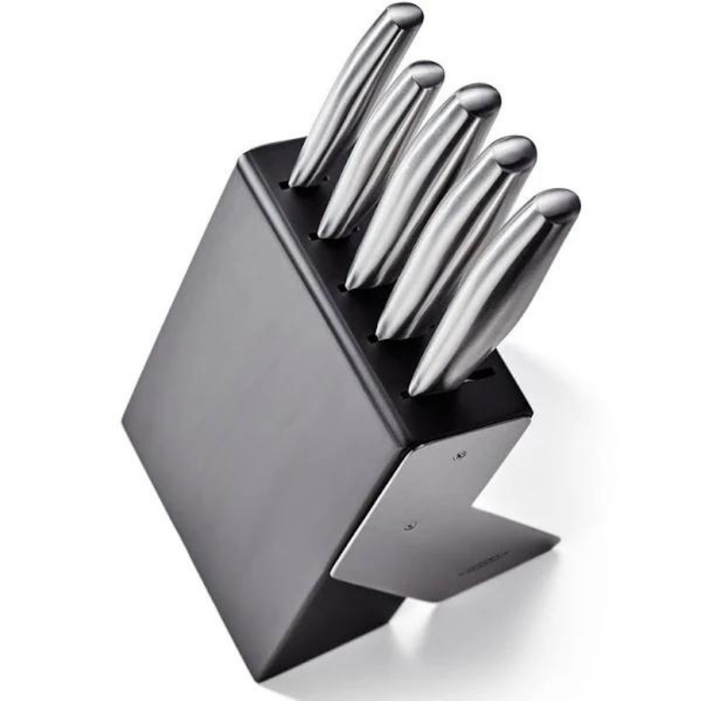 Stellar James Martin 5 Piece Stainless Steel Knife Block Prentice