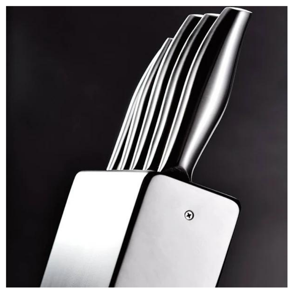 Stellar James Martin 5 Piece Stainless Steel Knife Block Prentice