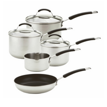 Load image into Gallery viewer, Meyer 5 Piece Saucepan Set Stainless Steel Induction 74003
