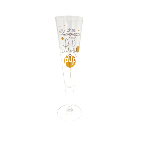 Tall, footed champagne flute with a 