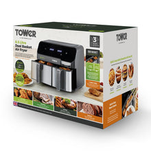 Load image into Gallery viewer, Tower Vortx Eco Duo Basket Digital 5.2L + 3.3L Air Fryer - Grey
