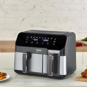 Tower Vortx Eco Duo Basket Digital 5.2L + 3.3L Air Fryer - Grey