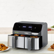 Load image into Gallery viewer, Tower Vortx Eco Duo Basket Digital 5.2L + 3.3L Air Fryer - Grey
