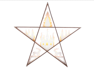 Christmas Wooden Star with LED Lights 50cm Code 901