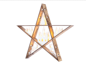 Christmas Wooden Star with LED Lights 50cm Code 901