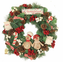 Load image into Gallery viewer, Enchanté Christmas Wreath Gingerbread Perfect for Outdoor or Indoor Hand Made
