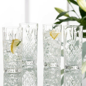 Galway Crystal Renmore HiBall Glasses Set of 4